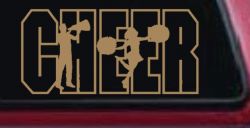 Cheer Cheerleader Car or Truck Window Decal Sticker (Light Brown)