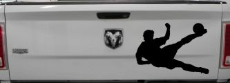 Soccer Player Sports Car or Truck Window Decal Sticker (Black)