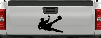 Soccer Player Decal for Car Truck Windows Vinyl Sticker (Black)