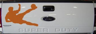 Soccer Player Decal for Car Truck Windows Vinyl Sticker (Nut Brown)
