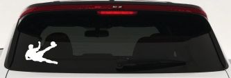 Soccer Player Sports Car or Truck Window Decal Sticker (White)