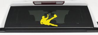 Soccer Player Sports Car or Truck Window Decal Sticker (Yellow)