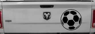 Soccer Ball Car Truck Window Decal Sticker Vinyl Sports Auto Decor (Black)