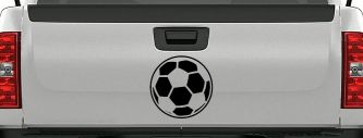 Soccer Ball Sports Car or Truck Window Decal Sticker (Matte Black)