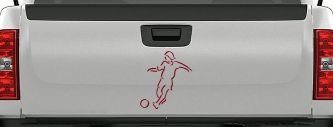 Tribal Soccer Player Sports Car or Truck Window Decal Sticker (Burgundy)