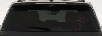 Tribal Soccer Player Sports Car or Truck Window Decal Sticker (Violet)