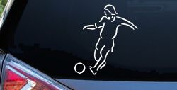 Tribal Soccer Player Sports Car or Truck Window Decal Sticker