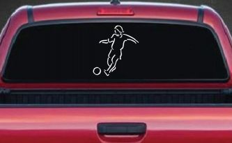 Tribal Soccer Player Sports Car or Truck Window Decal Sticker