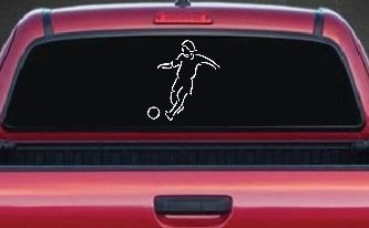 Tribal Soccer Player Sports Car or Truck Window Decal Sticker