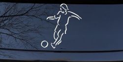 Tribal Soccer Player Sports Car or Truck Window Decal Sticker