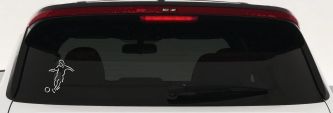 Tribal Soccer Player Sports Car or Truck Window Decal Sticker (White)