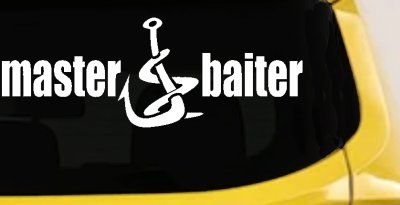 Funny Master Baiter Fishing Decal for Car Truck Window Vinyl Sticker
