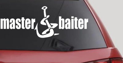 Funny Master Baiter Fishing Decal for Car Truck Window Vinyl Sticker