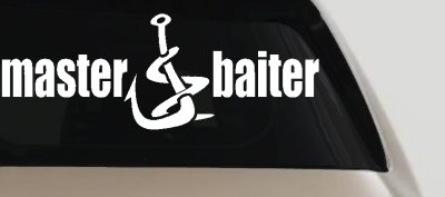 Funny Master Baiter Fishing Decal for Car Truck Window Vinyl Sticker