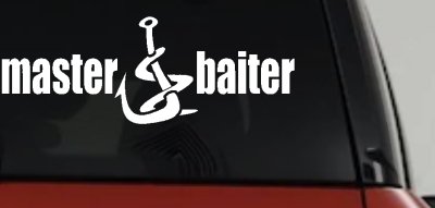Funny Master Baiter Fishing Decal for Car Truck Window Vinyl Sticker
