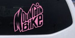 Mountain Bike Decal for Car Truck Window - Vinyl Sticker Adventure (Pink)