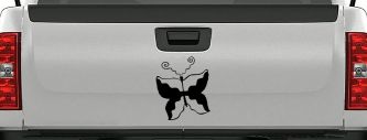 Tribal Butterfly Butterflies Car or Truck Window Decal Sticker (Matte Black)
