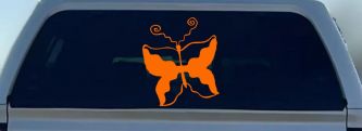 Tribal Butterfly Butterflies Car or Truck Window Decal Sticker (Orange)