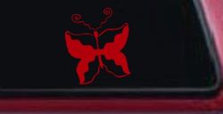 Tribal Butterfly Butterflies Car or Truck Window Decal Sticker (Red)