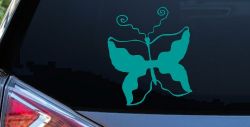 Tribal Butterfly Butterflies Car or Truck Window Decal Sticker (Turquoise)