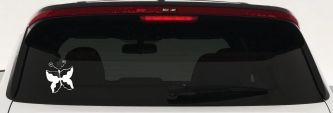 Tribal Butterfly Butterflies Car or Truck Window Decal Sticker (White)