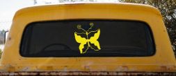 Tribal Butterfly Butterflies Car or Truck Window Decal Sticker (Yellow)