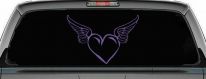 Heart With Wings Love Car or Truck Window Decal Sticker (Purple)