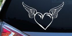 Heart With Wings Love Car or Truck Window Decal Sticker