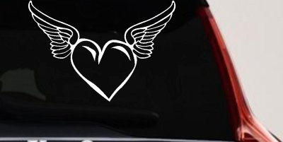Heart With Wings Love Decal for Car or Truck Window Vinyl Sticker