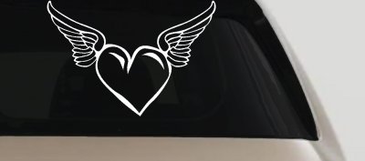 Heart With Wings Love Decal for Car or Truck Window Vinyl Sticker