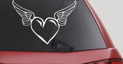 Heart With Wings Love Decal for Car or Truck Window Vinyl Sticker