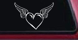 Heart With Wings Love Car or Truck Window Decal Sticker