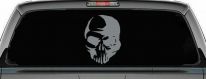 Tribal Skull Car or Truck Window Decal Sticker (Telegrey)