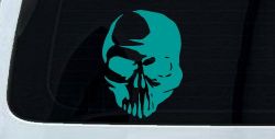 Tribal Skull Car or Truck Window Decal Sticker (Turquoise)