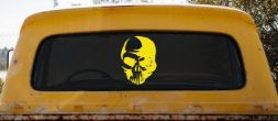 Tribal Skull Car or Truck Window Decal Sticker (Yellow)