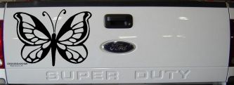 Butterfly Butterflies Car or Truck Window Decal Sticker (Black)