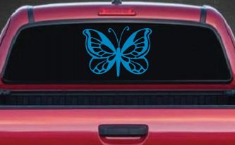Butterfly Butterflies Car or Truck Window Decal Sticker (Blue)