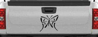 Tribal Butterfly Butterflies Car or Truck Window Decal Sticker (Black)