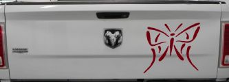 Tribal Butterfly Butterflies Car or Truck Window Decal Sticker (Burgundy)