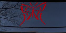 Tribal Butterfly Butterflies Car or Truck Window Decal Sticker (Red)