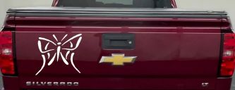 Tribal Butterfly Butterflies Car or Truck Window Decal Sticker (White)