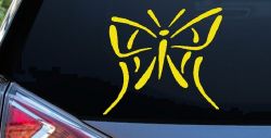 Tribal Butterfly Car Truck Window Vinyl Decal Sticker Decor (Yellow)