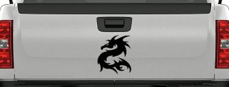 Tribal Dragon Car or Truck Window Decal Sticker (Black)