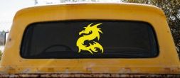 Tribal Dragon Car or Truck Window Decal Sticker (Yellow)