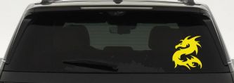 Tribal Dragon Decal for Car Truck Window Vinyl Sticker Art (Yellow)