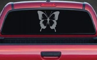 Butterfly Butterflies Car or Truck Window Decal Sticker (Telegrey)