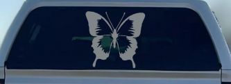Butterfly Window Decal Sticker for Cars Trucks Vinyl Art (Telegrey)