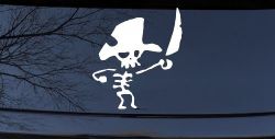 Pirate Skeleton with Sword Skulls Car or Truck Window Decal Sticker