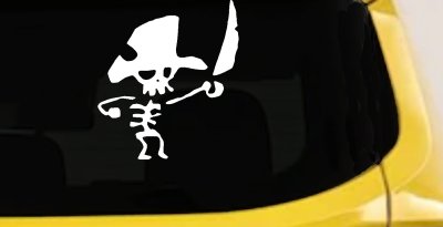 Cute Pirate Skeleton Sword Skulls Car Truck Window Decal Sticker Vinyl Graphic