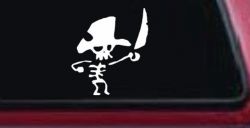 Pirate Skeleton with Sword Skulls Car or Truck Window Decal Sticker